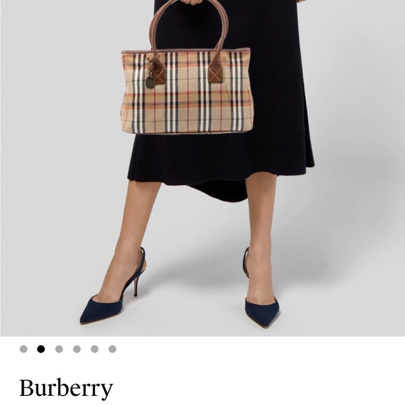 Burberry Tan and Brown Plaid Tote - Picture 1 of 16